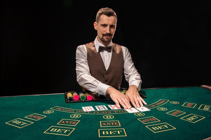 Antarmuka permainan kasino langsung score casino dengan dealer dan meja roulette